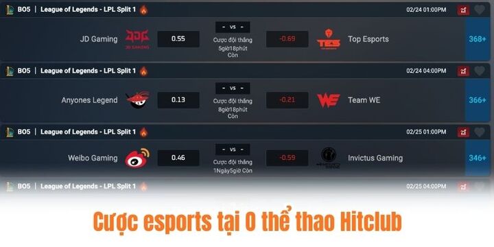 Khám phá các bộ môn hot tại sảnh O thể thao Hitclub