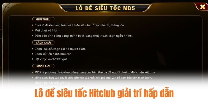 Lô đề siêu tốc Hitclub giúp bạn giải trí dễ dàng nhất