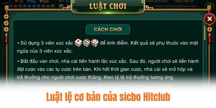 Sicbo Hitclub được thiết lập tương đối đơn giản