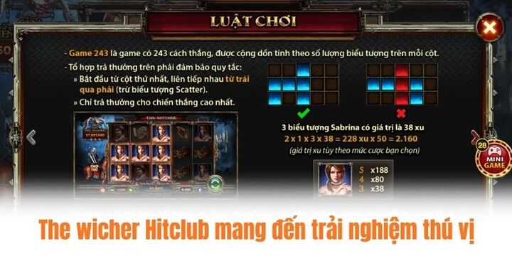 Trò chơi The witcher Hitclub mang đến trải nghiệm thú vị cho người tham gia